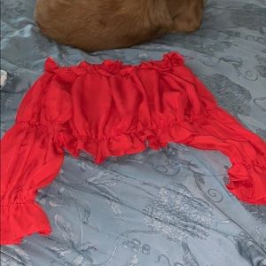 Red Off-the-shoulder Top